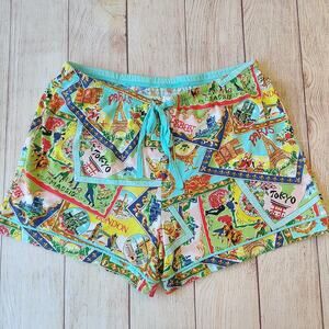 Nick & Nora international travel PJ shorts sz M. The cutest shorts ever
